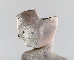 Vallauris, France. Sculptural unique vase in glazed stoneware, 1980s