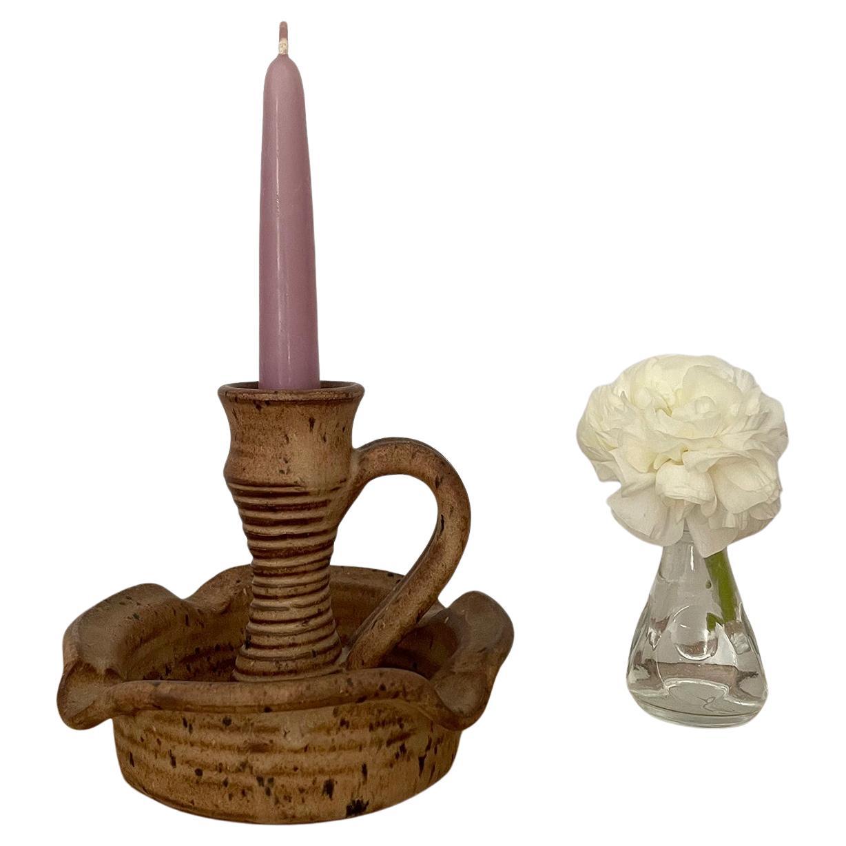 Vallauris French Ceramci Earthenware Candle Holder  For Sale
