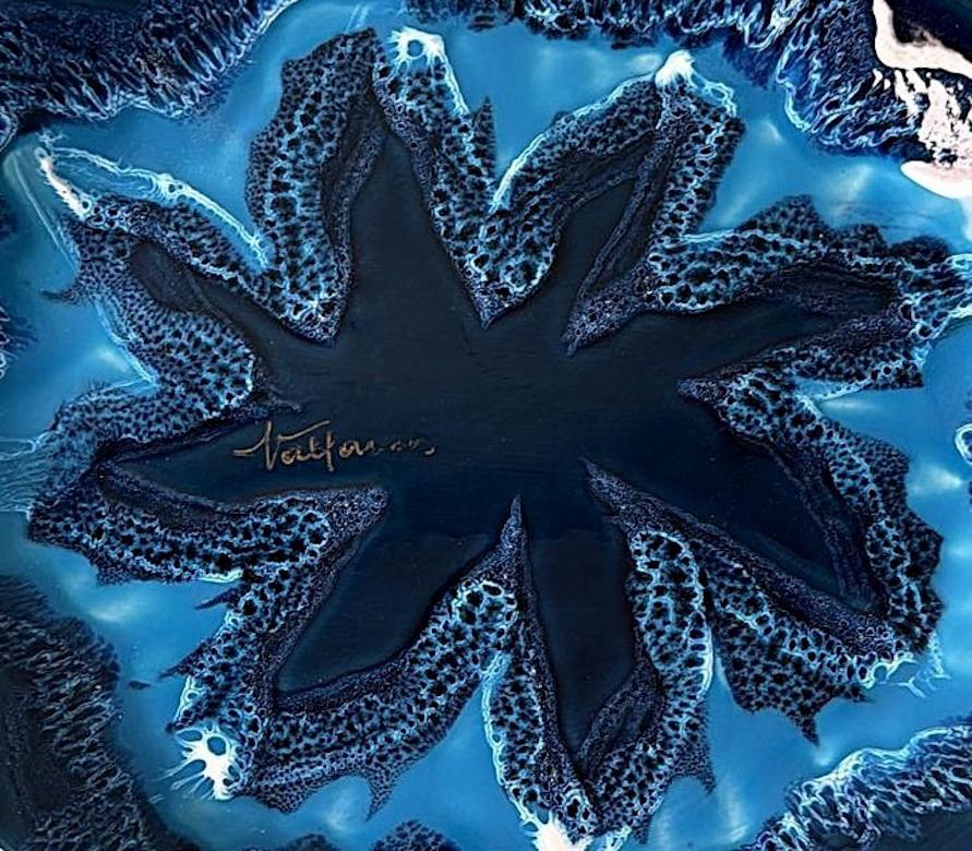 Centre de table en céramique française de Vallauris en différentes nuances de bleu Bon état - En vente à Prato, Tuscany