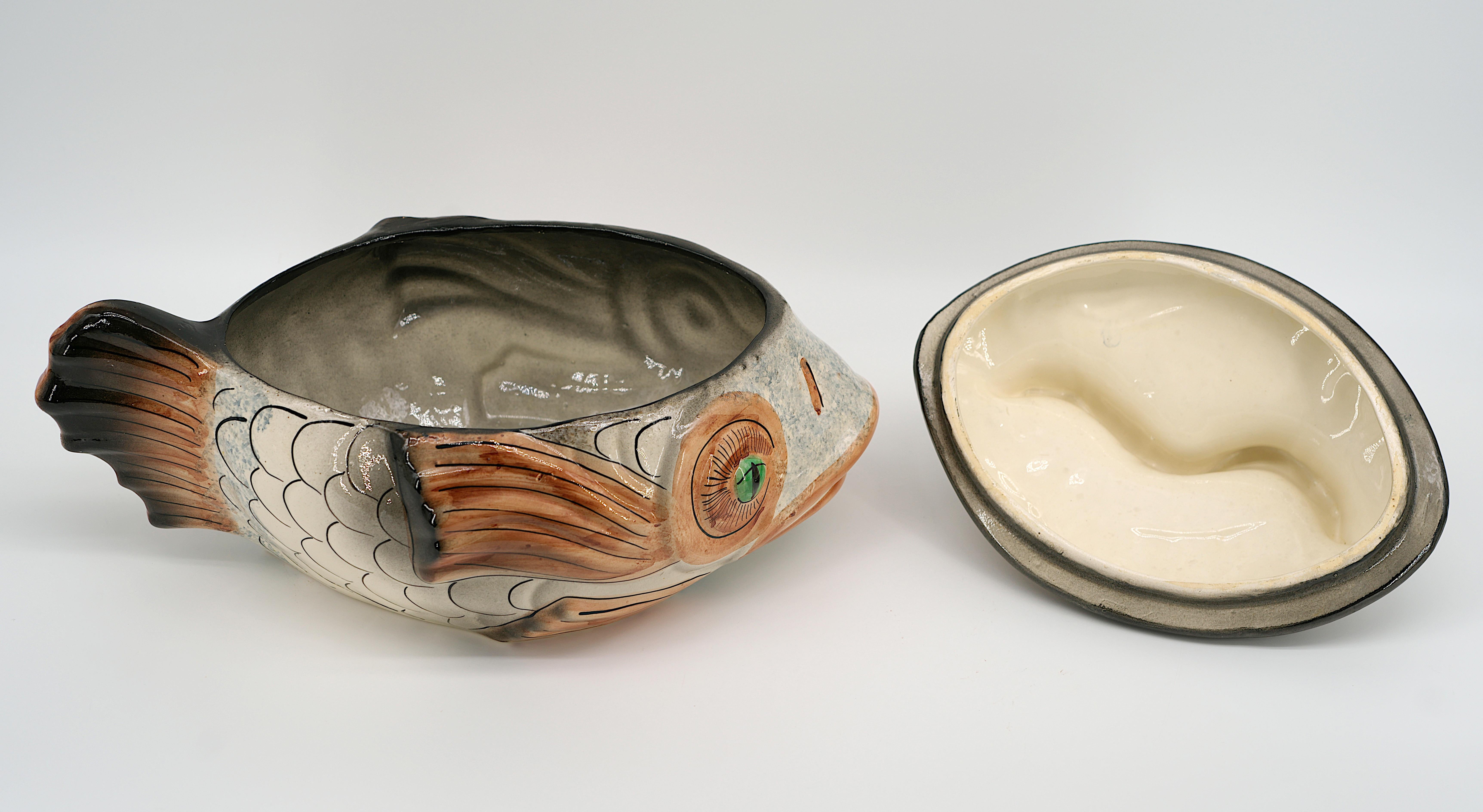 VALLAURIS Französisches Keramik-Fisch-Essteller-Set, ca. 1970 im Angebot 7
