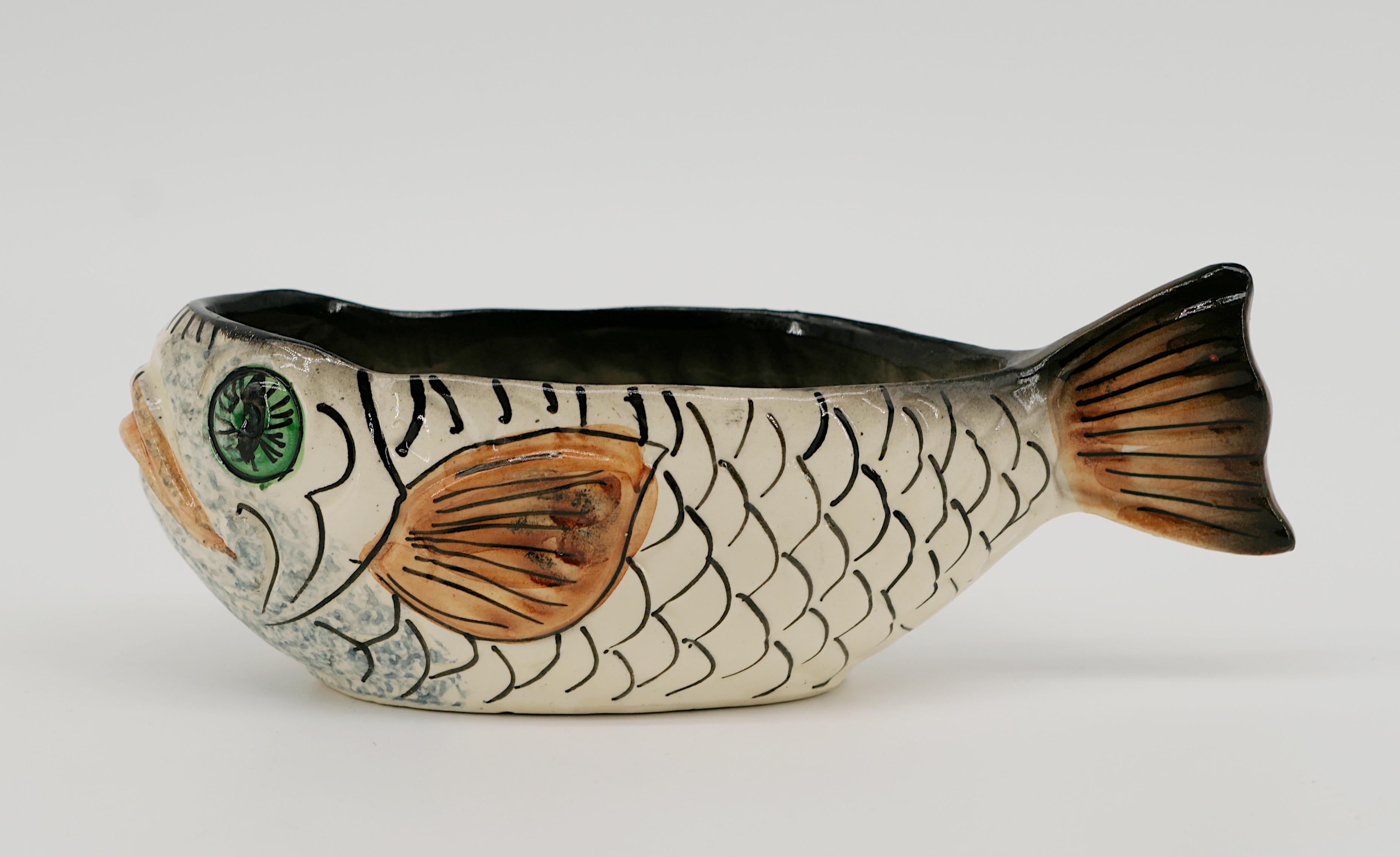 Service de table à poisson en céramique de VALLAURIS, vers 1970 en vente 5