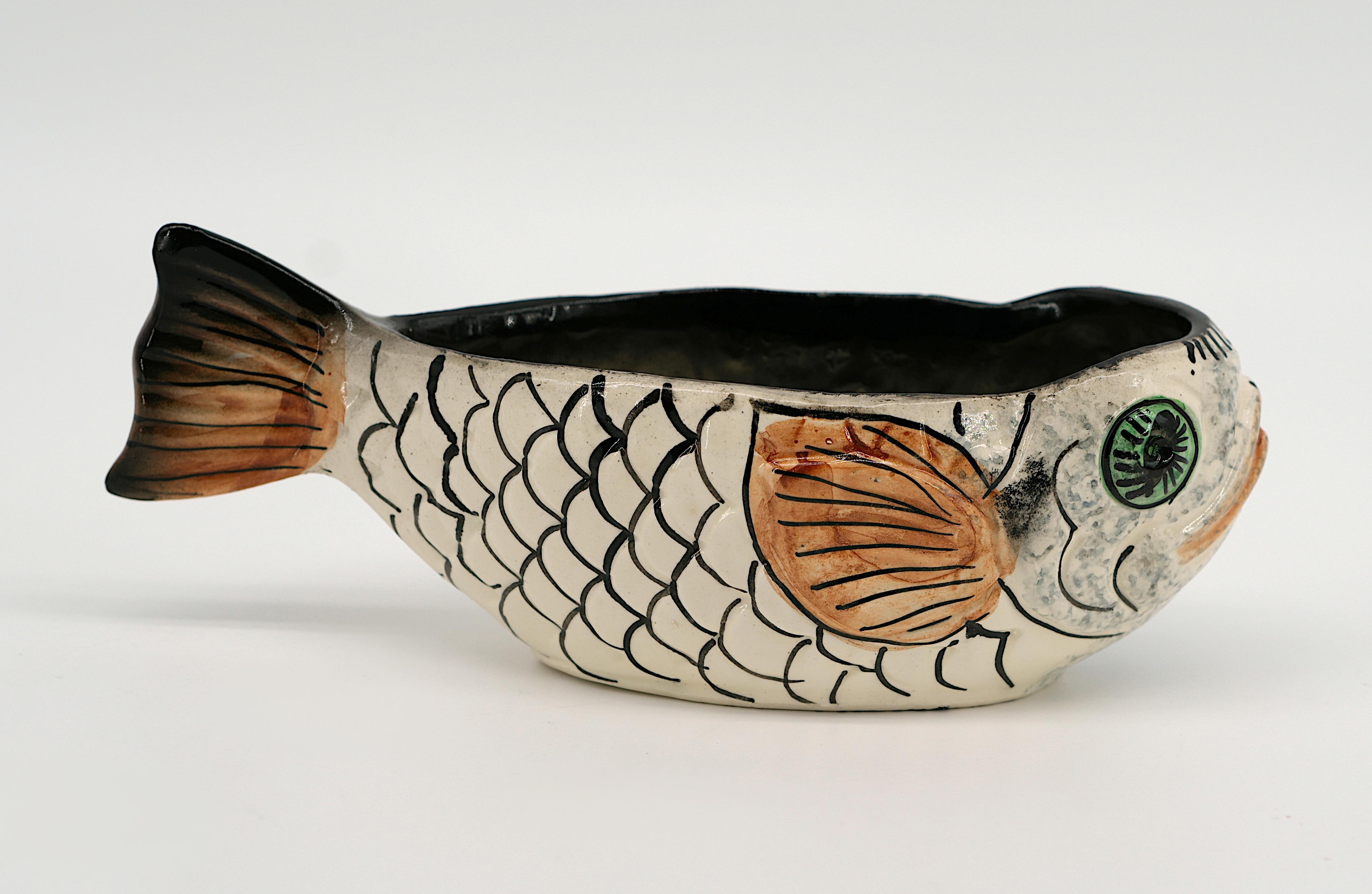 VALLAURIS Französisches Keramik-Fisch-Essteller-Set, ca. 1970 im Angebot 9