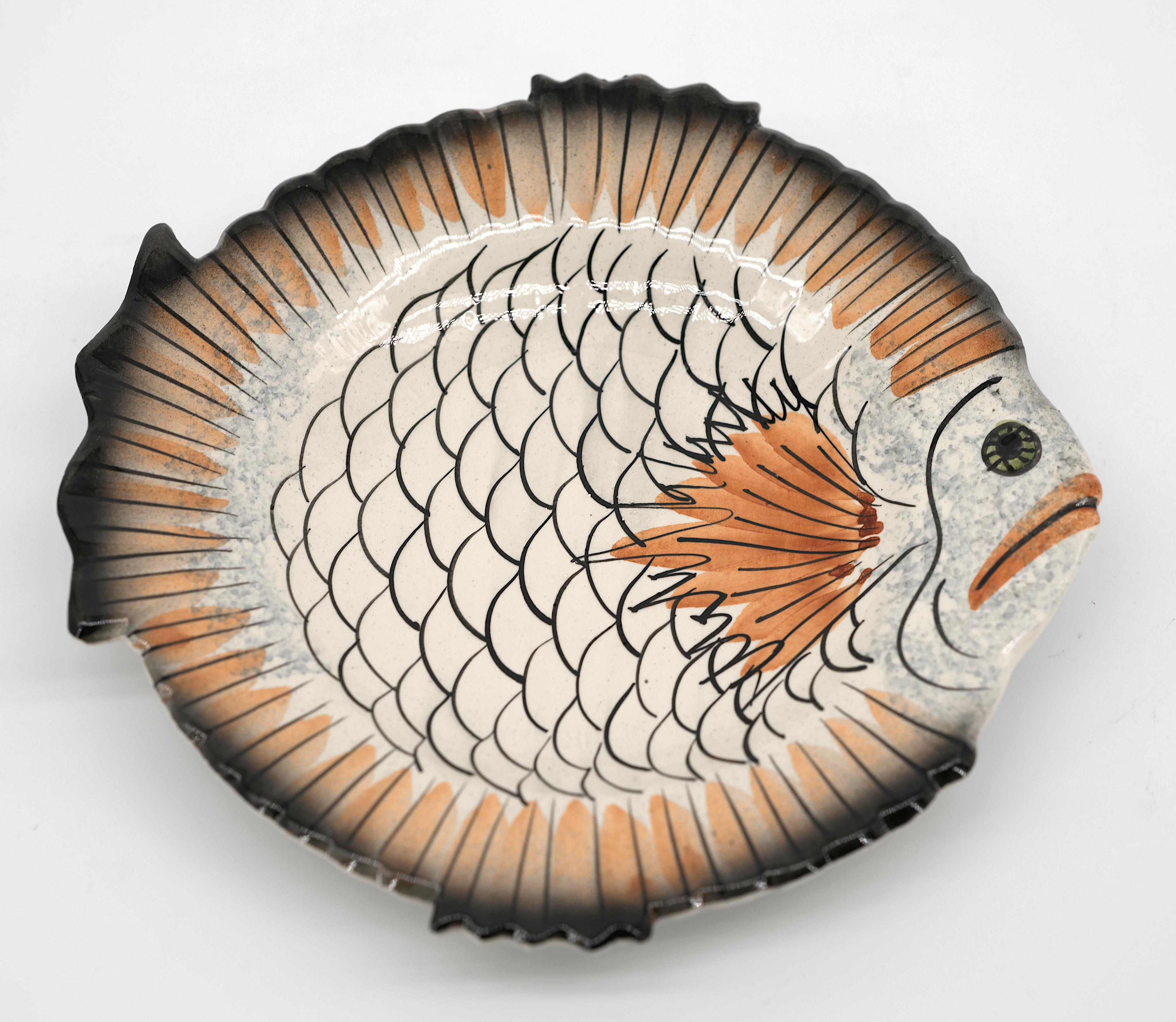 Service de table à poisson en céramique de VALLAURIS, vers 1970 en vente 8
