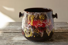 Vallauris French Glazed Cachepot with Handles, 1950s–60s