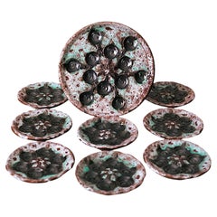 VALLAURIS French Mid-century Ceramic Snail Set, 1960s