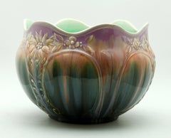 Vallauris Glazed Art Nouveau Planter Jardinière, Signed A.M., 1930s