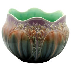 Vallauris Glazed Art Nouveau Planter Jardinière, Signed A.M., 1930s