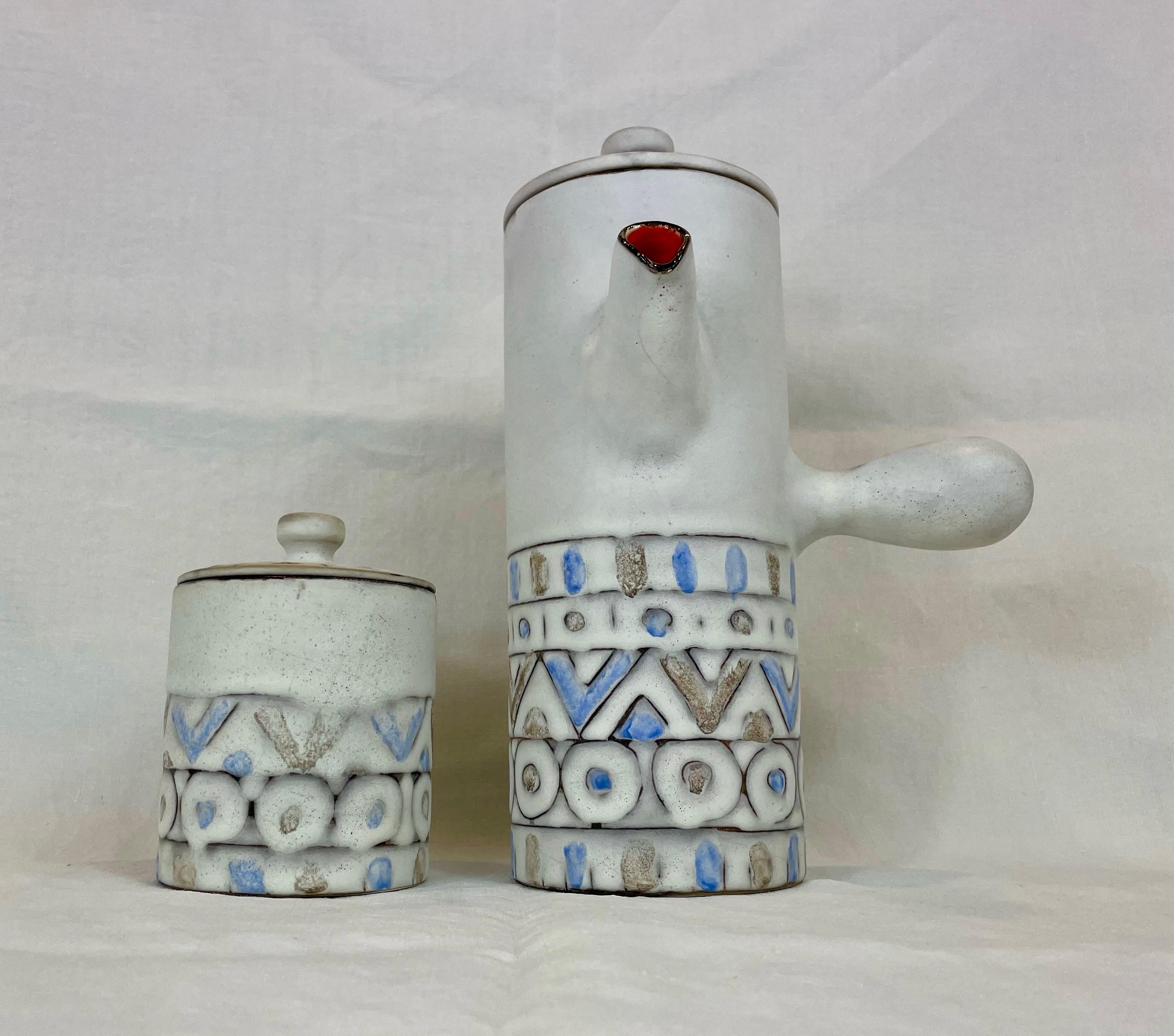 Vallauris Hot Chocolate Set by Alain Maunier 1960s For Sale 3