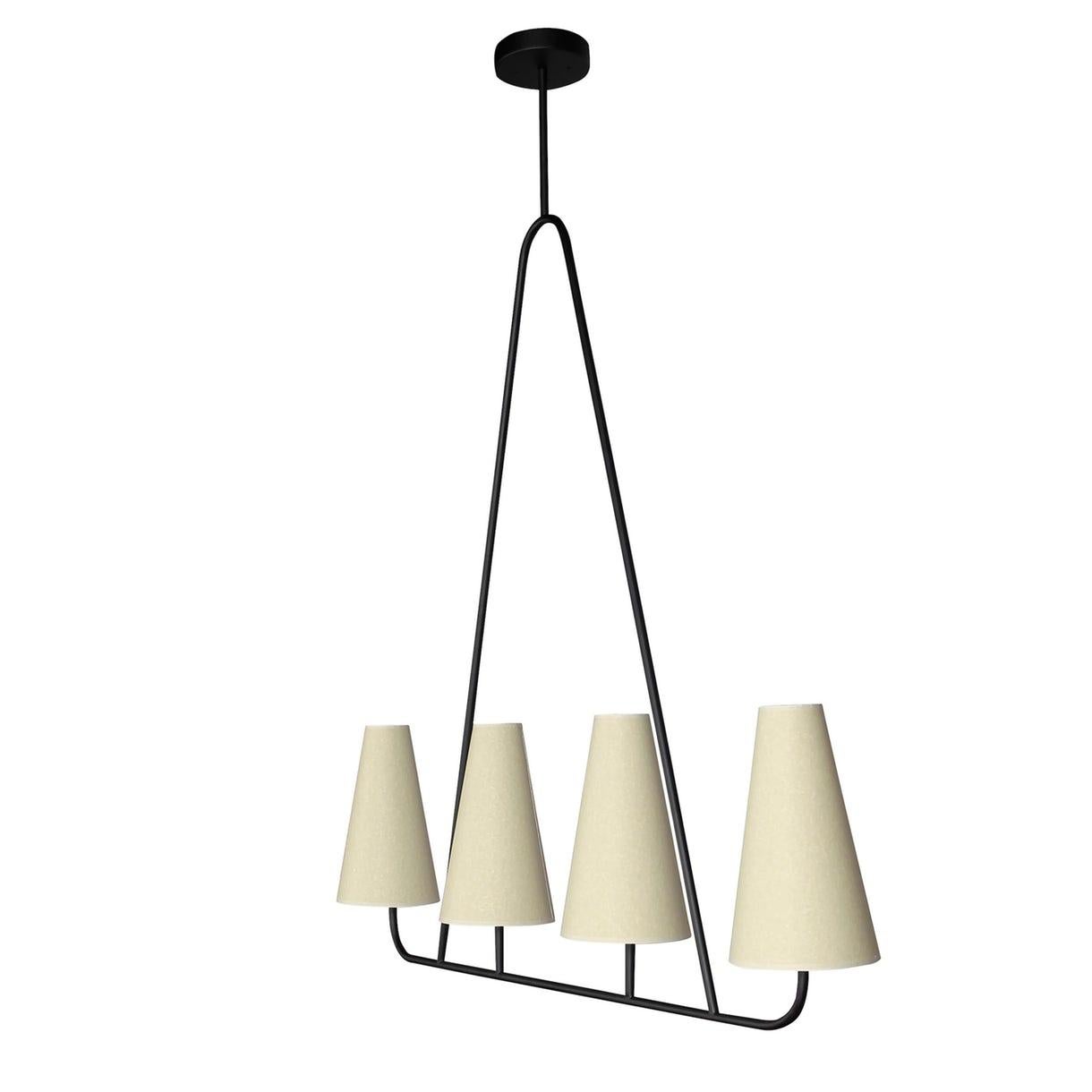 Mid-Century Modern 'Vallauris IV' Four-Arm Chandelier in the Style of Jean Royère