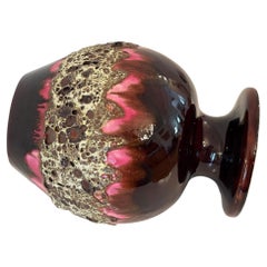 Grand vase à pied en céramique Fat Lava 1950s Charles Cart