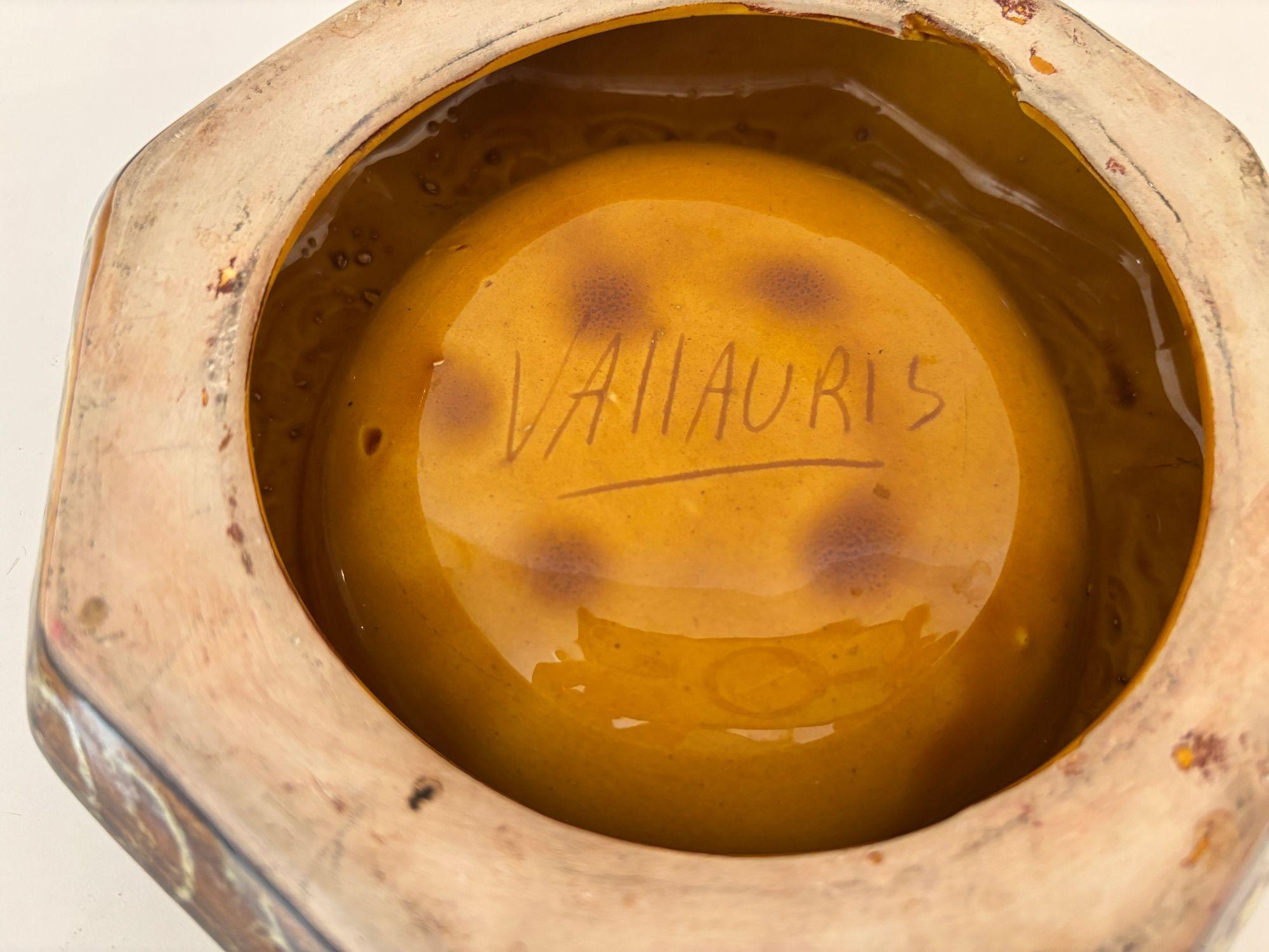 Hand-Crafted Vallauris Lava Ceramic Cigar Ashtray Marius Giuge Catchall Vide Poche 1960s For Sale