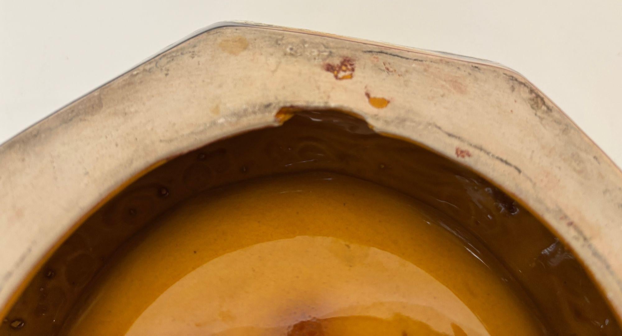 20th Century Vallauris Lava Ceramic Cigar Ashtray Marius Giuge Catchall Vide Poche 1960s For Sale