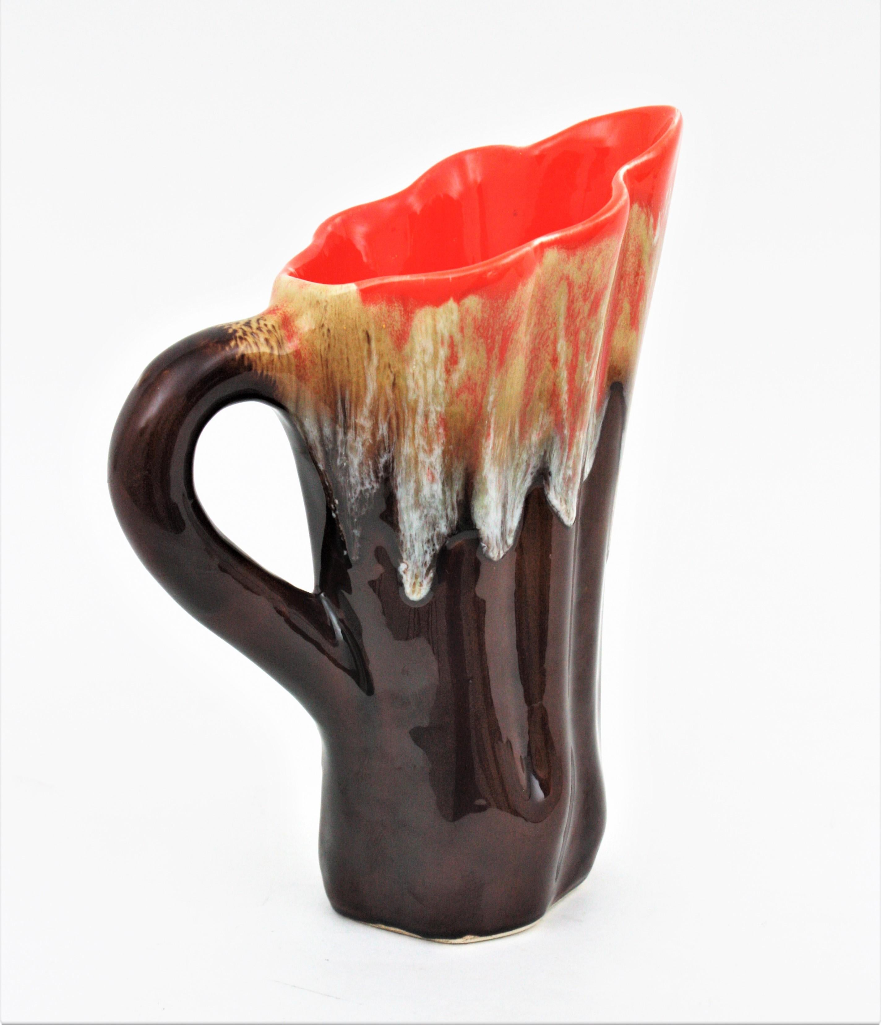 burnt orange ceramic vase
