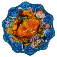 Piatto da parete in maiolica Vallauris Palissy Crab, 1950