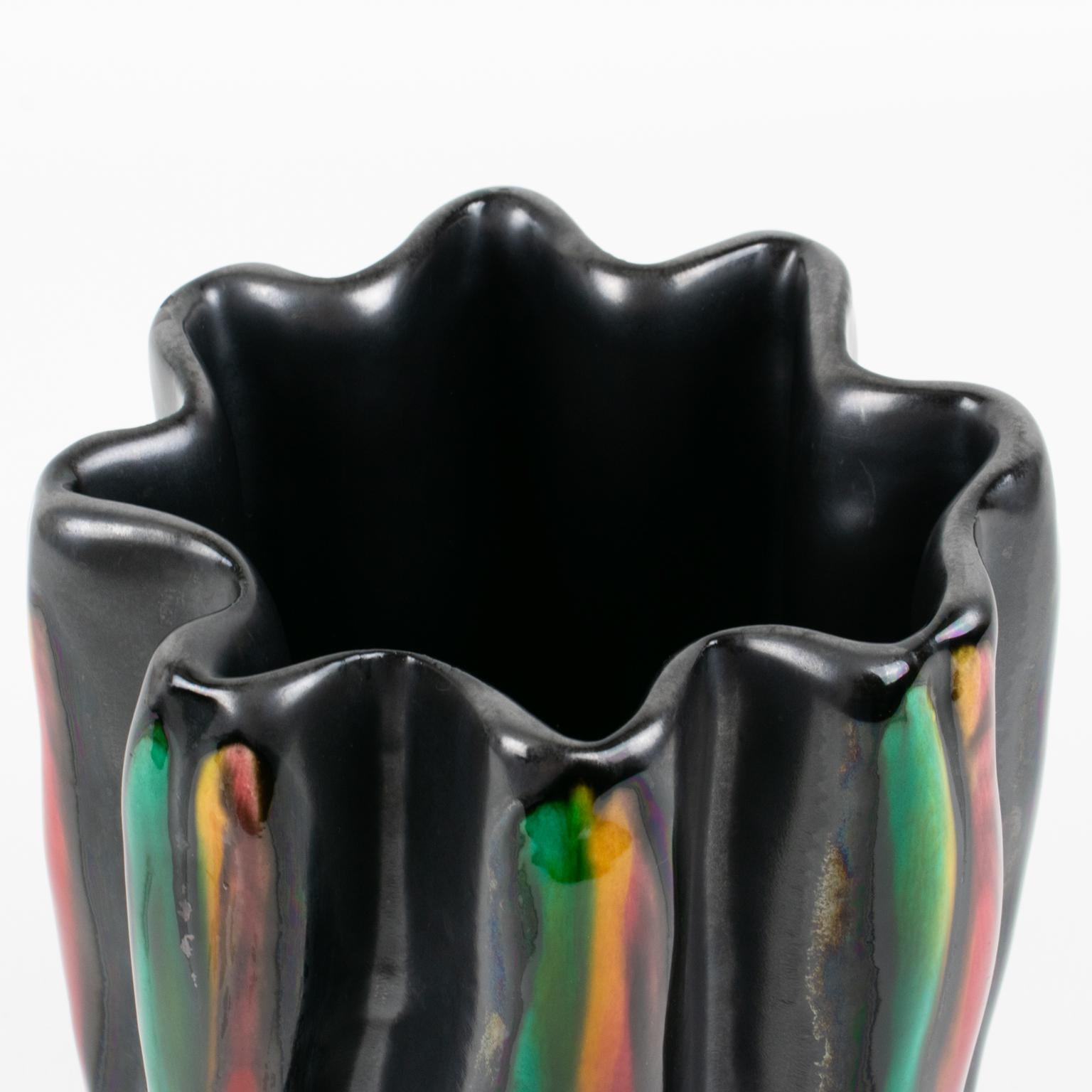 Smaltato Vaso in ceramica di Vallauris AM, Francia, circa 1950 in vendita