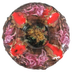 Vallauris Multicolor Ceramic Fat Lava Round Bowl or Ashtray
