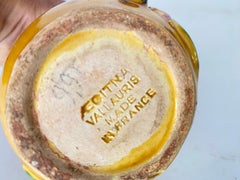 Ocker-Olivtopf aus Steingut von Vallauris, Frankreich, 1970, gelbe Farbe