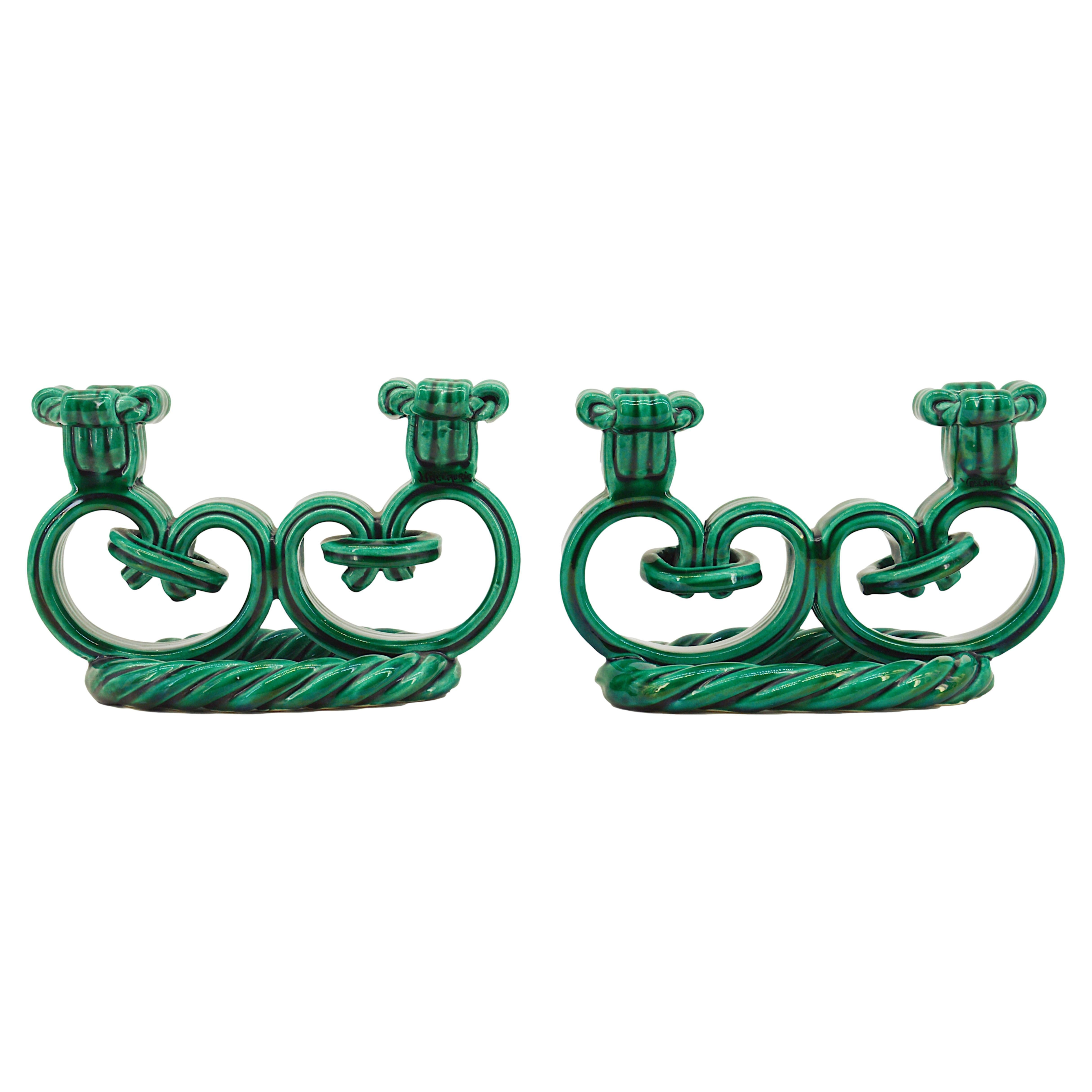 Vallauris Pair of Candlesticks, 1940s