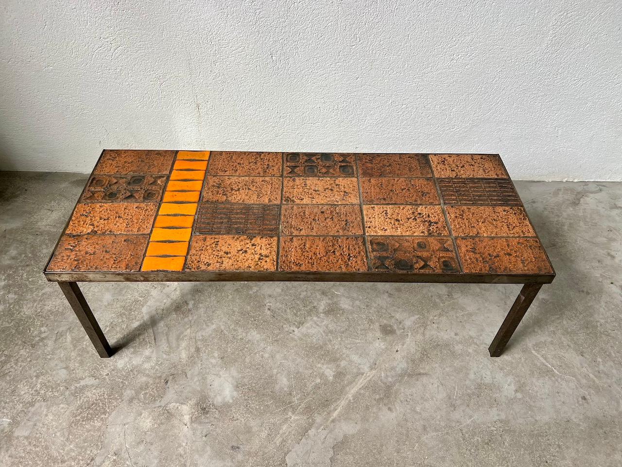 Mid-Century Modern Vallauris rare coffee table, France, 1960 en vente