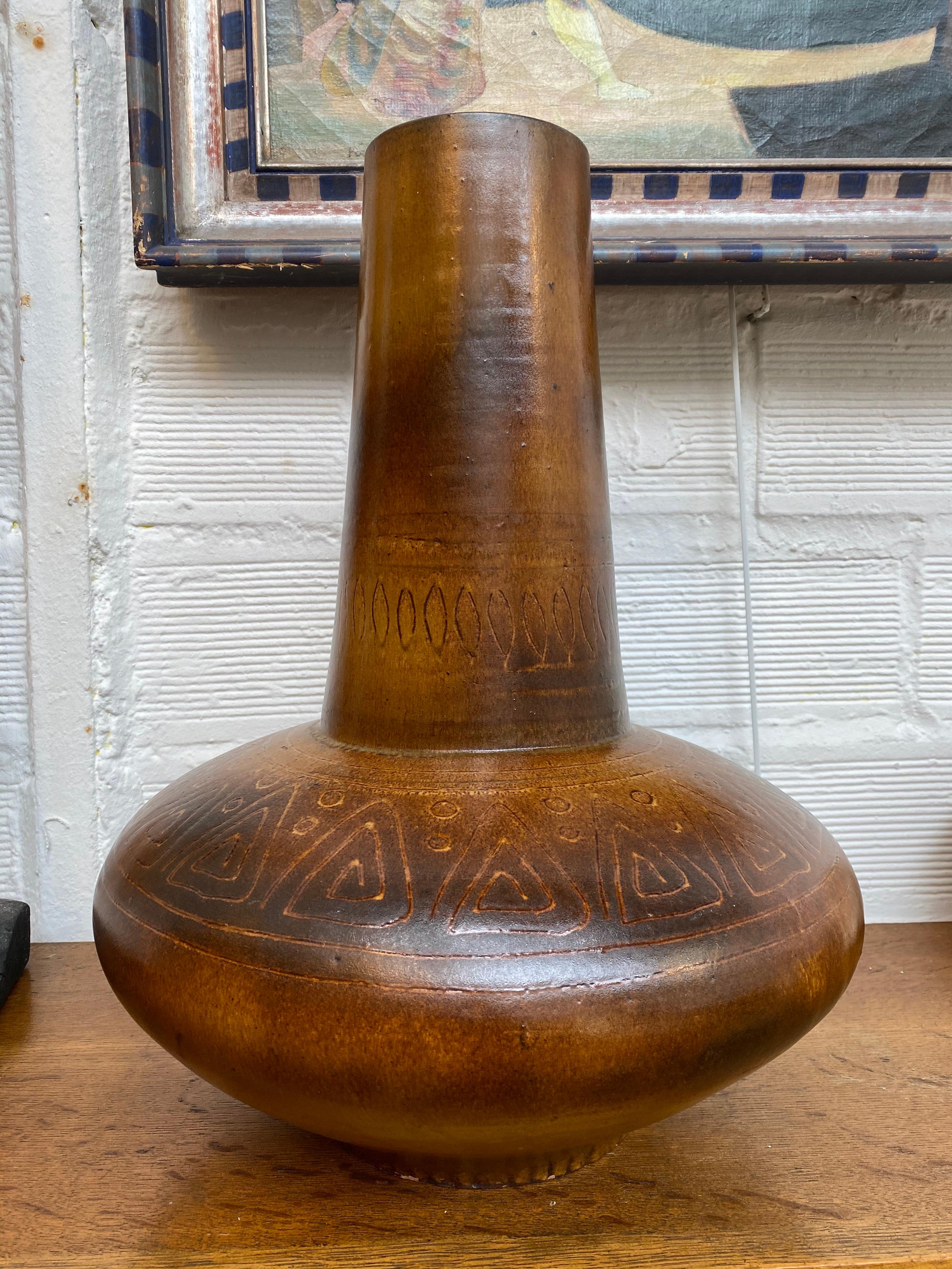 A large ceramic vase circa 1960 signed Vallauris.