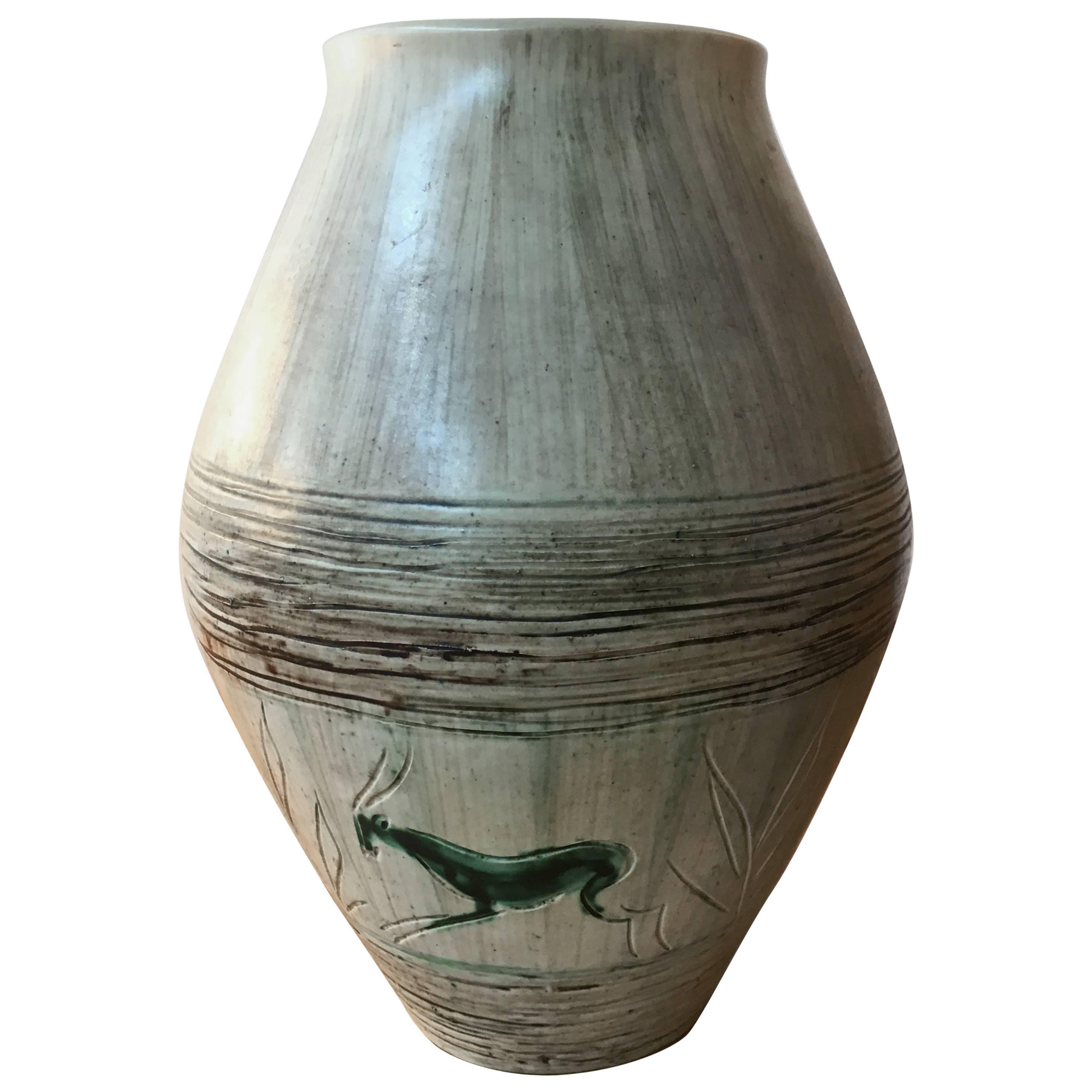 Vallauris Vase Signed by Yoal