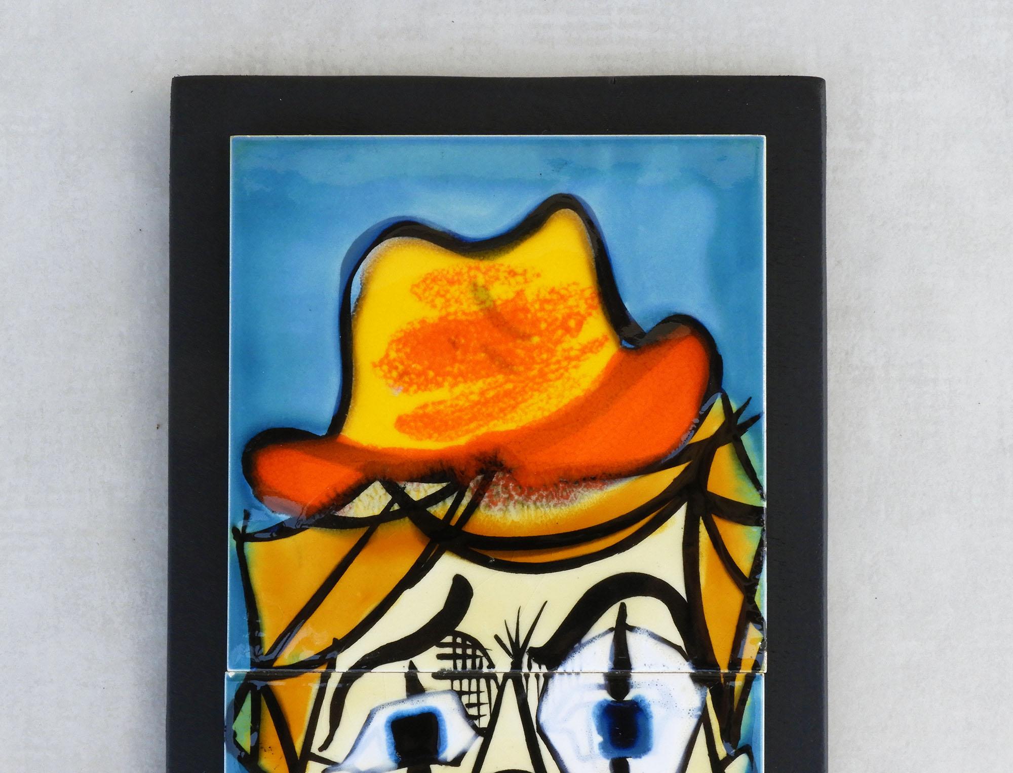 20th Century Wall Art Panel ‘LE CLOWN’ by Artist La Grange for Vallauris C1960 FREE SHIPPING