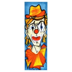Wall Art Panel ‘LE CLOWN’ by Artist La Grange for Vallauris C1960 FREE SHIPPING