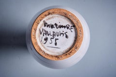Vase en céramique blanche de Whiting par Alain Maunier France - années 1950