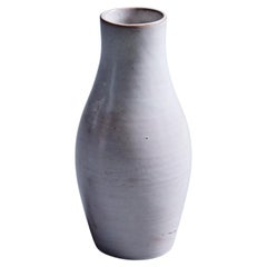 Vase en céramique blanche de Whiting par Alain Maunier France - années 1950