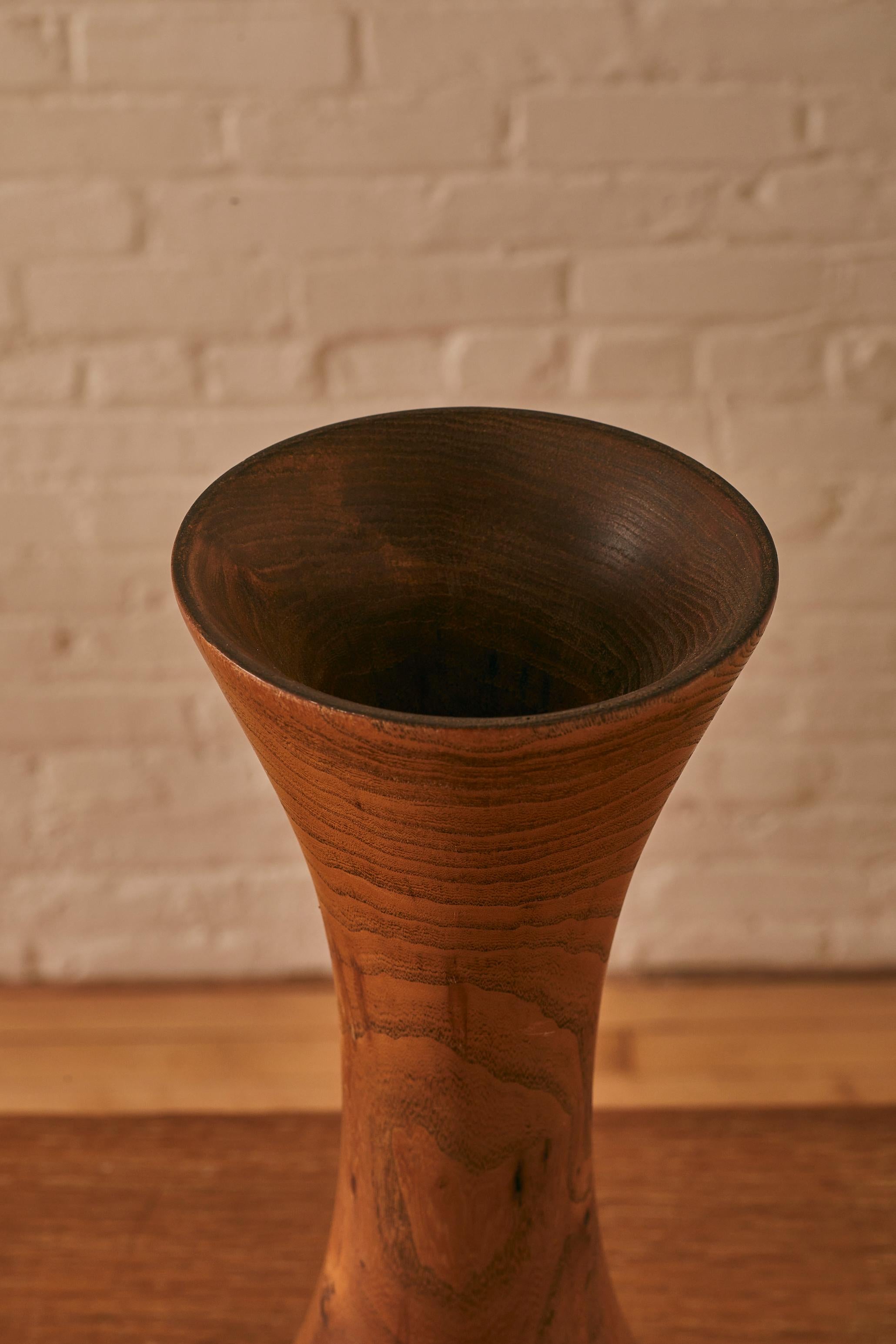 Turned Vallauris Wooden Vase For Sale