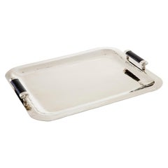 Valle Bar Medium Silver Alpaca & Black Onyx Stone Tray