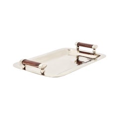 Valle Bar Medium Silver Alpaca & Brown Onyx Stone Tray