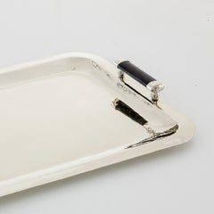 Valle Bar Small Silver Alpaca & Black Onyx Stone Tray