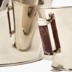 VALLE Medium Alpacal Silver & Brown Onyx Stone Champagne Bucket