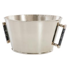 Seau à champagne Valle Medium Silver Alpaca & Black Onyx Stone Bar