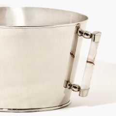 Cubo de Champán Valle Medio de Alpaca Plateada y Piedra de Ónice Crema