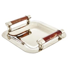 Valle Mini Medium Silver Alpaca & Brown Onyx Stone Tray