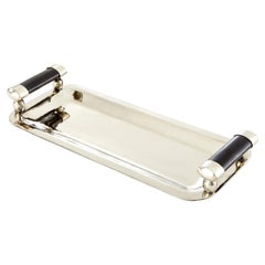 Valle Narrow Medium Silver Alpaca & Black Onyx Stone Tray