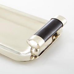 VALLE NARROW Small Silver Alpaca & Black Onyx Stone Tray