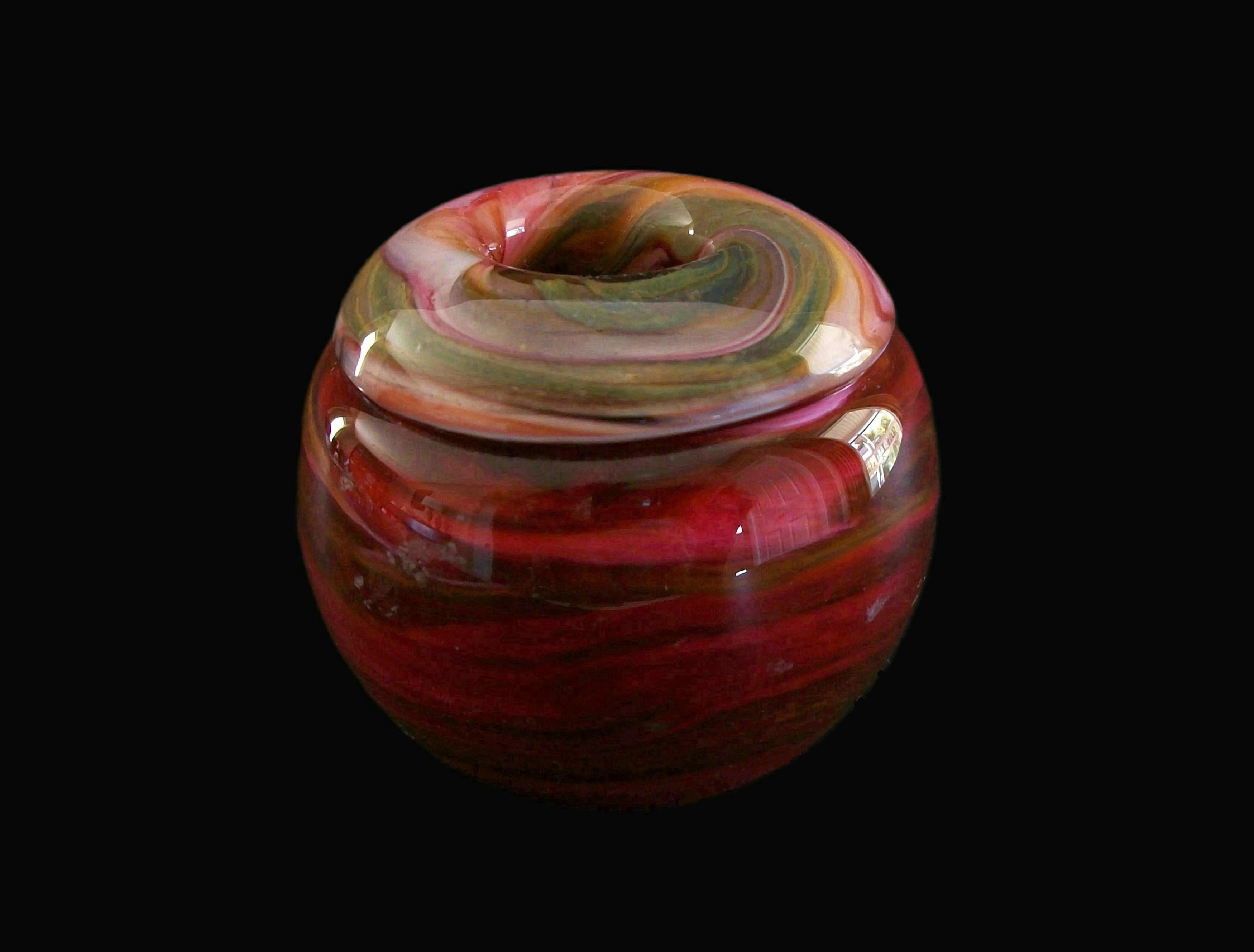 VALLETTA GLASS - Marmorierter Briefbeschwerer Vase/Kerzenhalter - Malta - CIRCA 2000 im Angebot 2