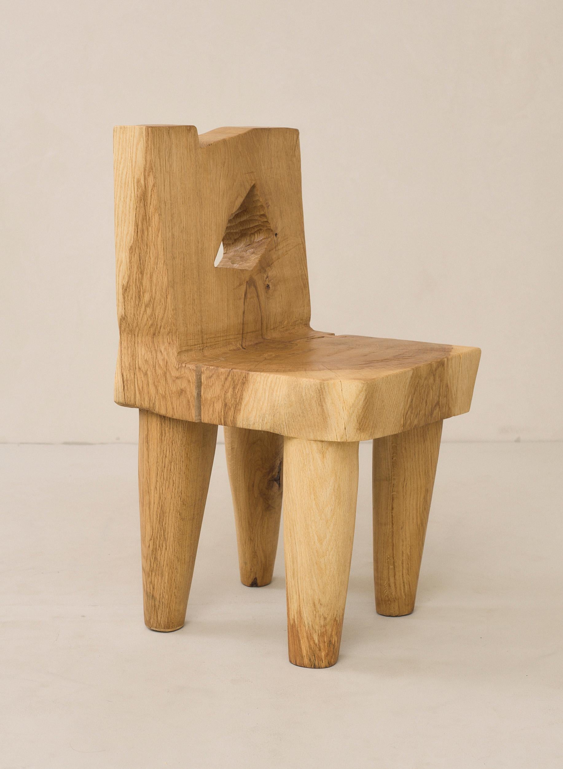 Modern Valletta Oak Chair Sculpted by Vince Skelly