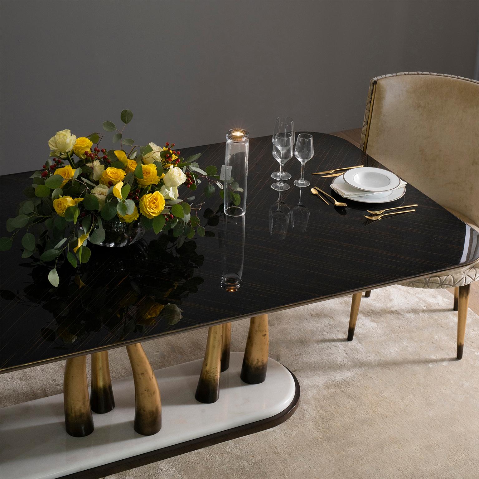 Art Deco Vallin Dining Table Macassar Ebony Marble Handmade Portugal Greenapple For Sale 6
