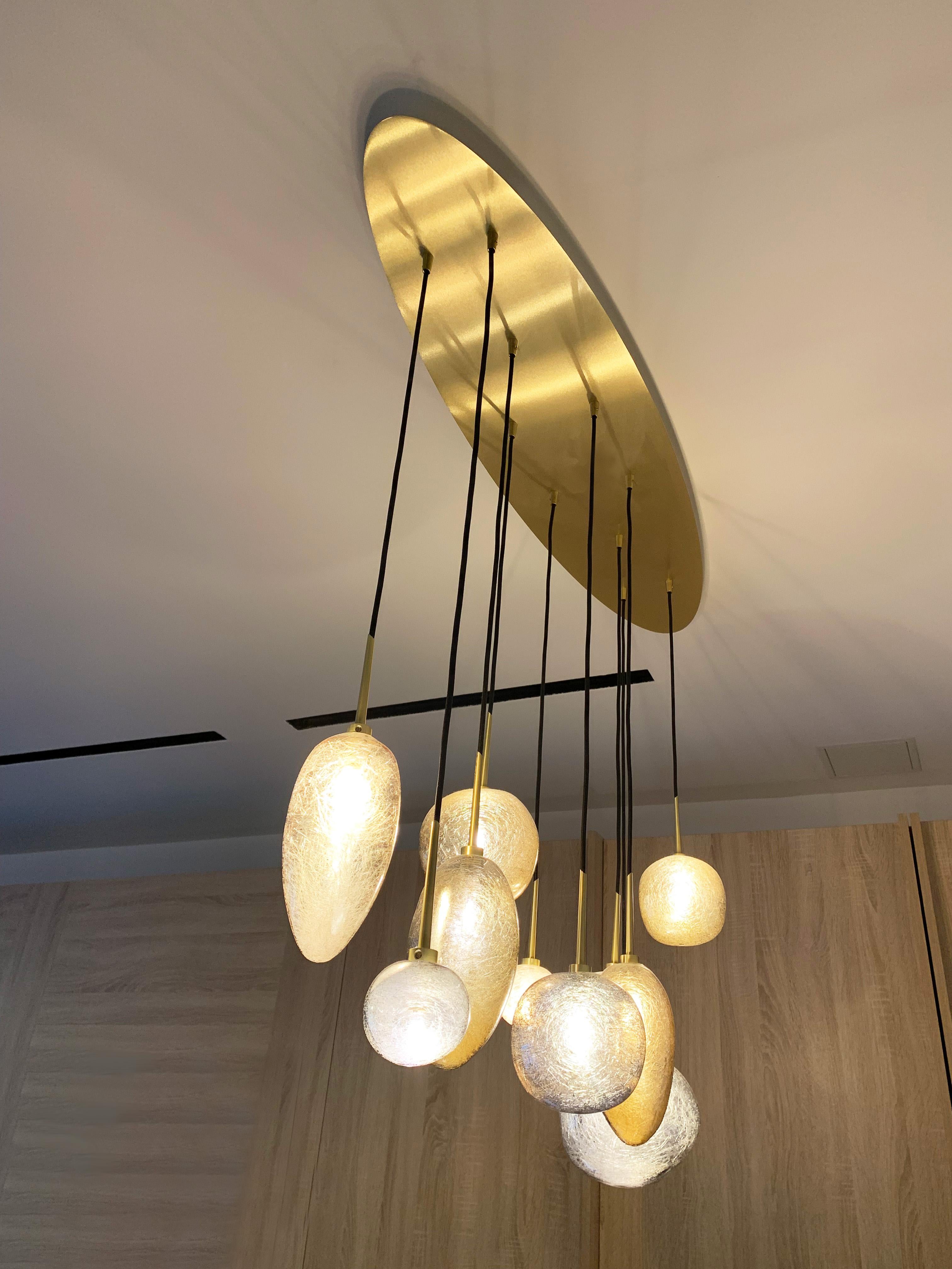 Vallons Obscurs Mouth-Blown Glass Pendant Light In New Condition For Sale In Nice, FR