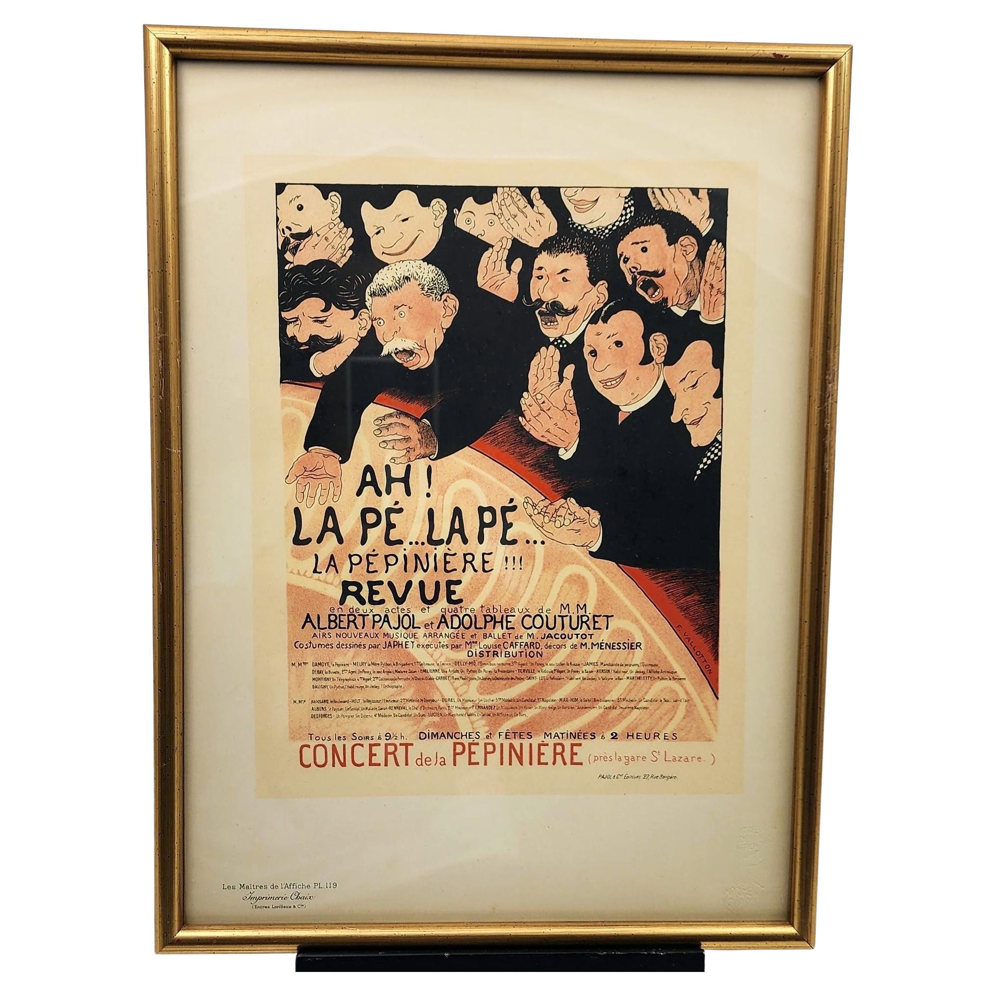 Vallotton Französisch Poster von Les Maîtres de l'Affiche Ah la Pé la Pé la Pépinierè im Angebot