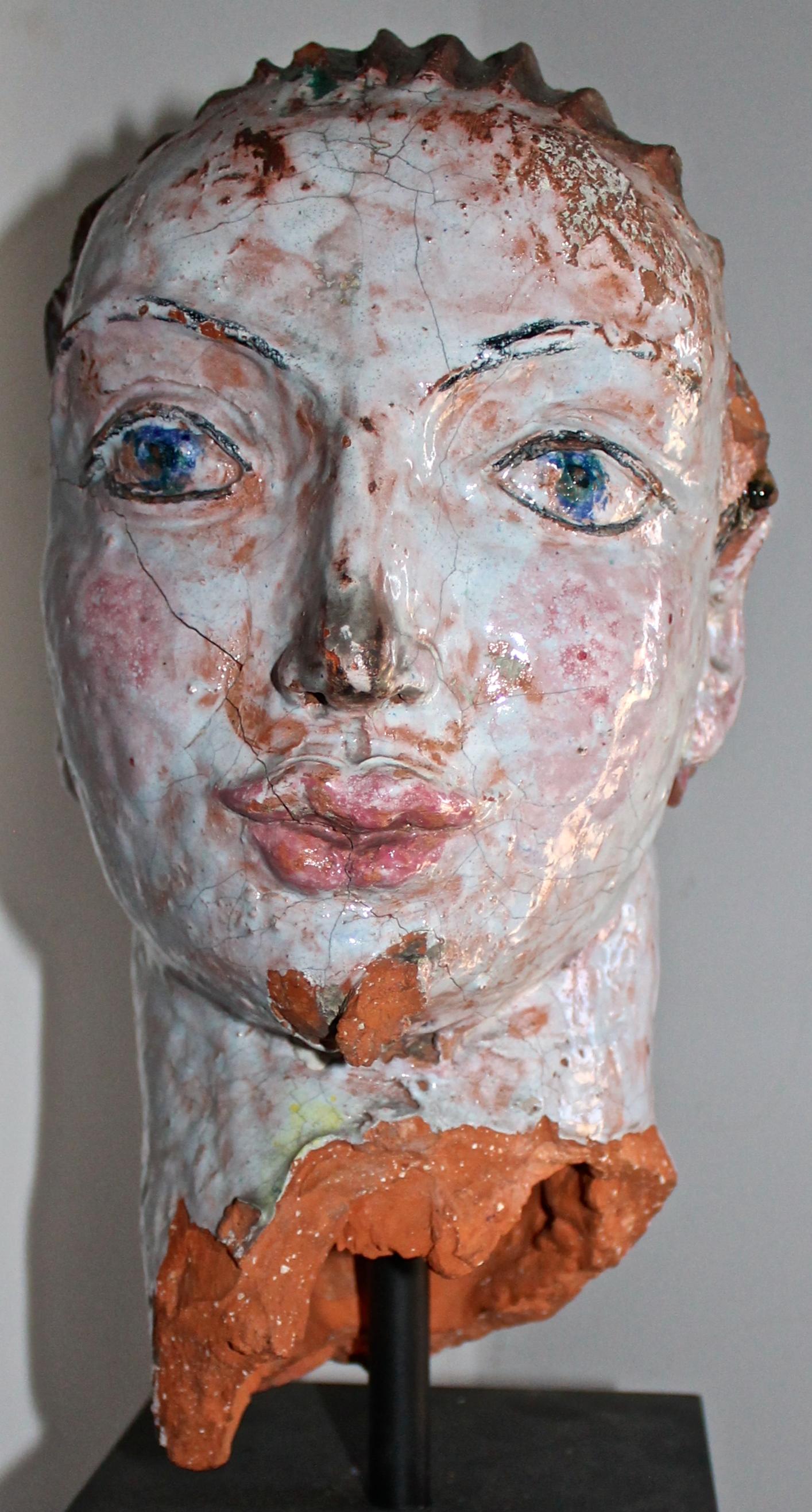 Austriaco Testa in ceramica di Vally Wieselthier, a mano dallo showroom Wiener Werkstätte di Manhattan in vendita