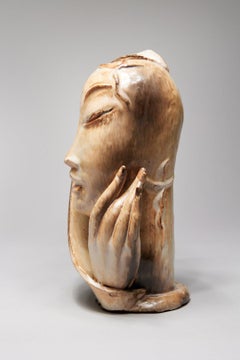 Bust of Josephine Baker, Mid-Century Ceramic Female Face