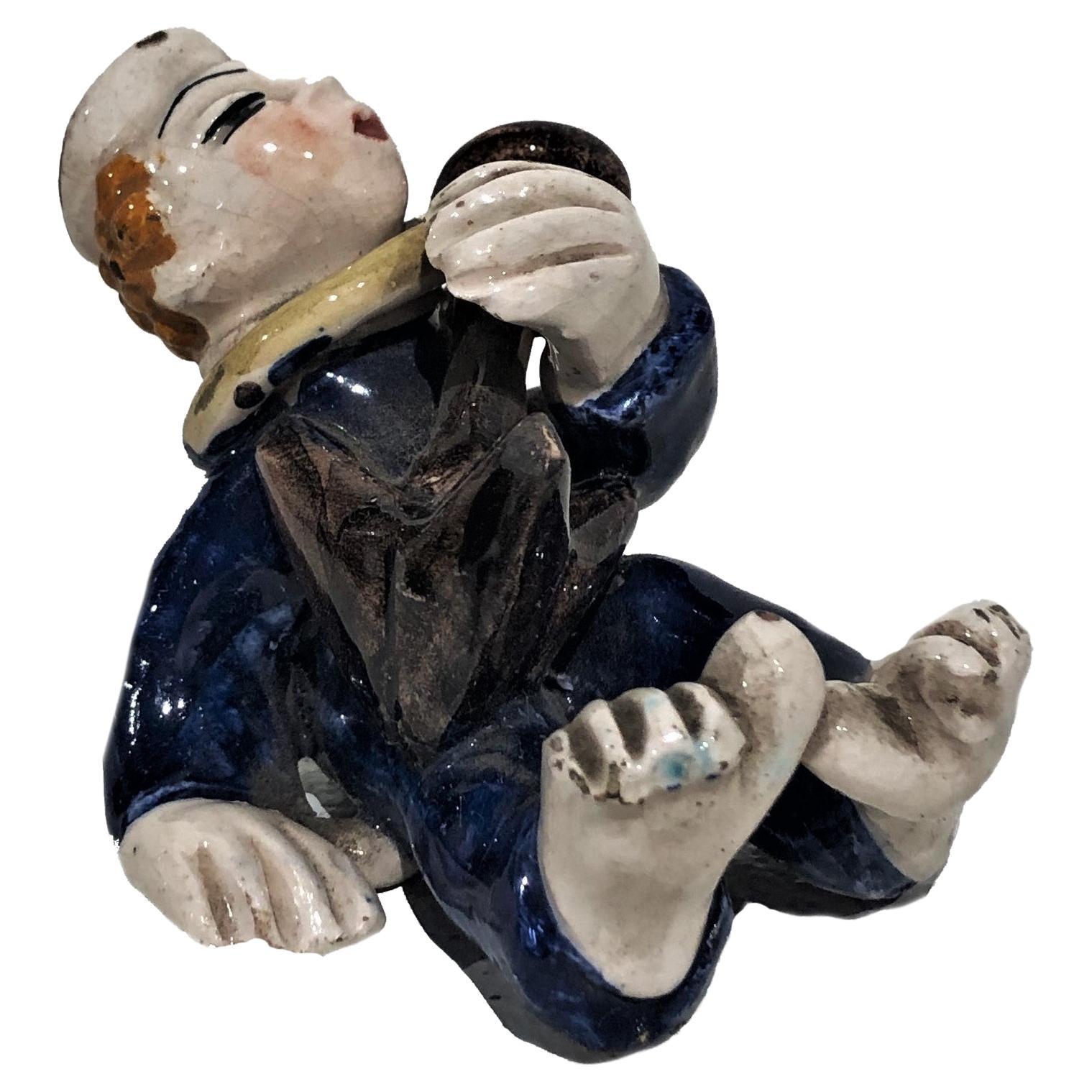 Vally Wiethelthier, Drunken Sailor, Art Deco Art Ceramic Figurine, ca. 1925 For Sale