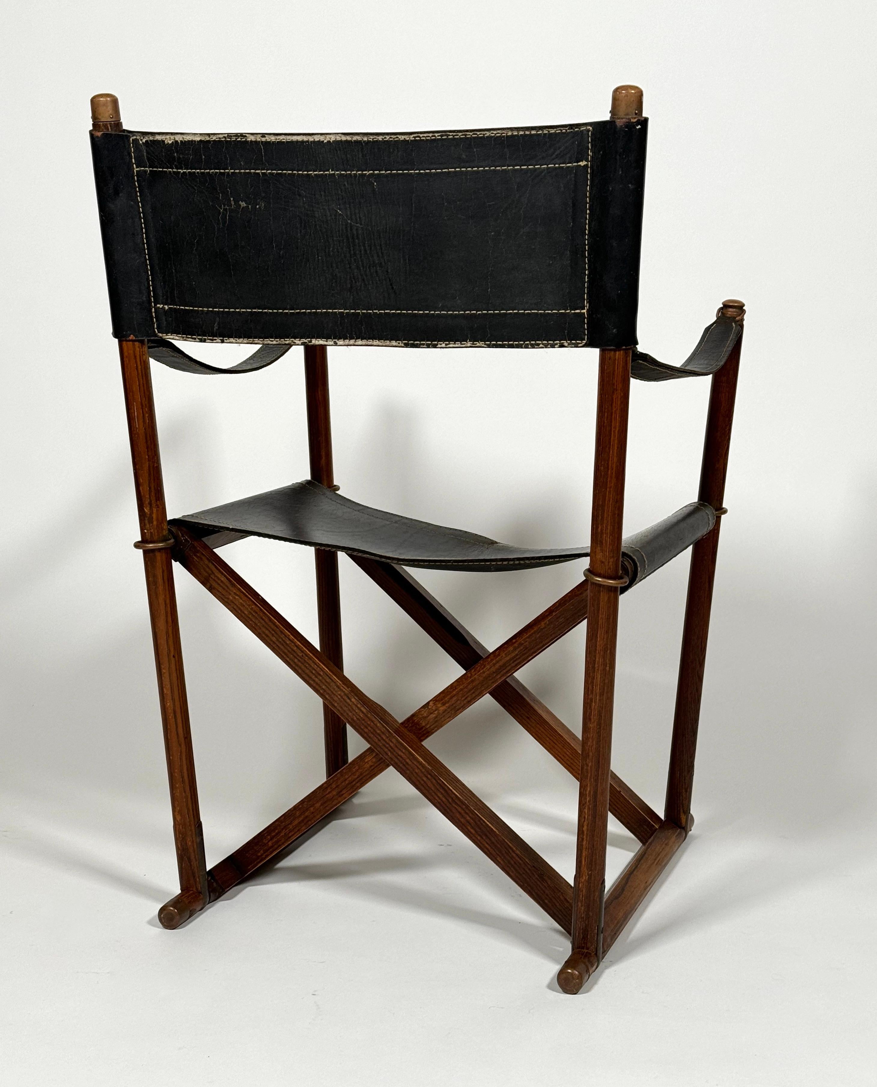 Spanish Valmazan Folding Safari Chair in the Style of Mogens Koch Mk-16 For Sale