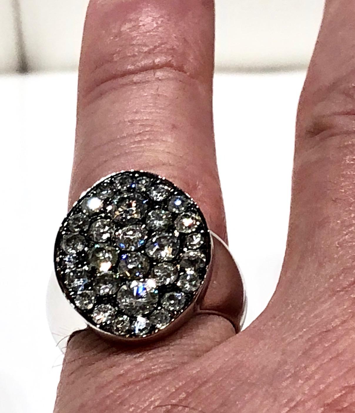 Modern Valmonte Pave Face Diamond Signet Ring, by Martyn Lawrence Bullard For Sale