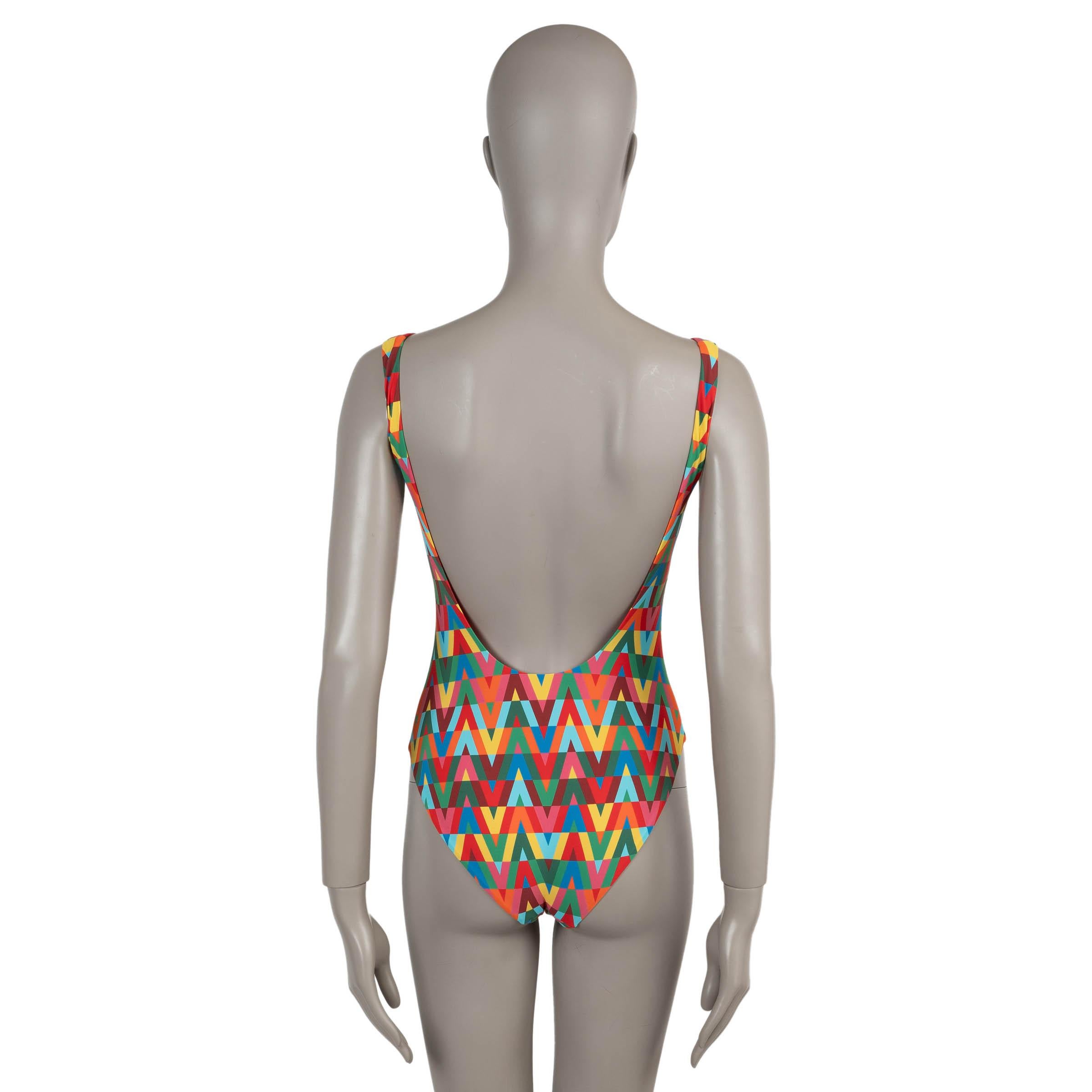 Brown VALNETINO mulitoclor 2022 OPTICAL V ARCHIVE 1973 One Piece Swimsuit S For Sale